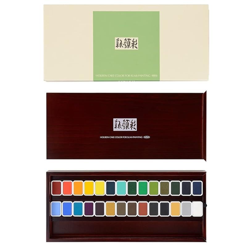 ホルベイン 日本画調固形水彩絵具 新顔彩 N353 28色セット 02353