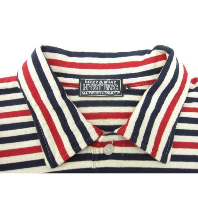 HYSTERIC GLAMOUR ポロシャツ大人気完売 HYSTERIC GLAMOUR ヒステリックグラマー 長袖ポロシャツ SIZE:L