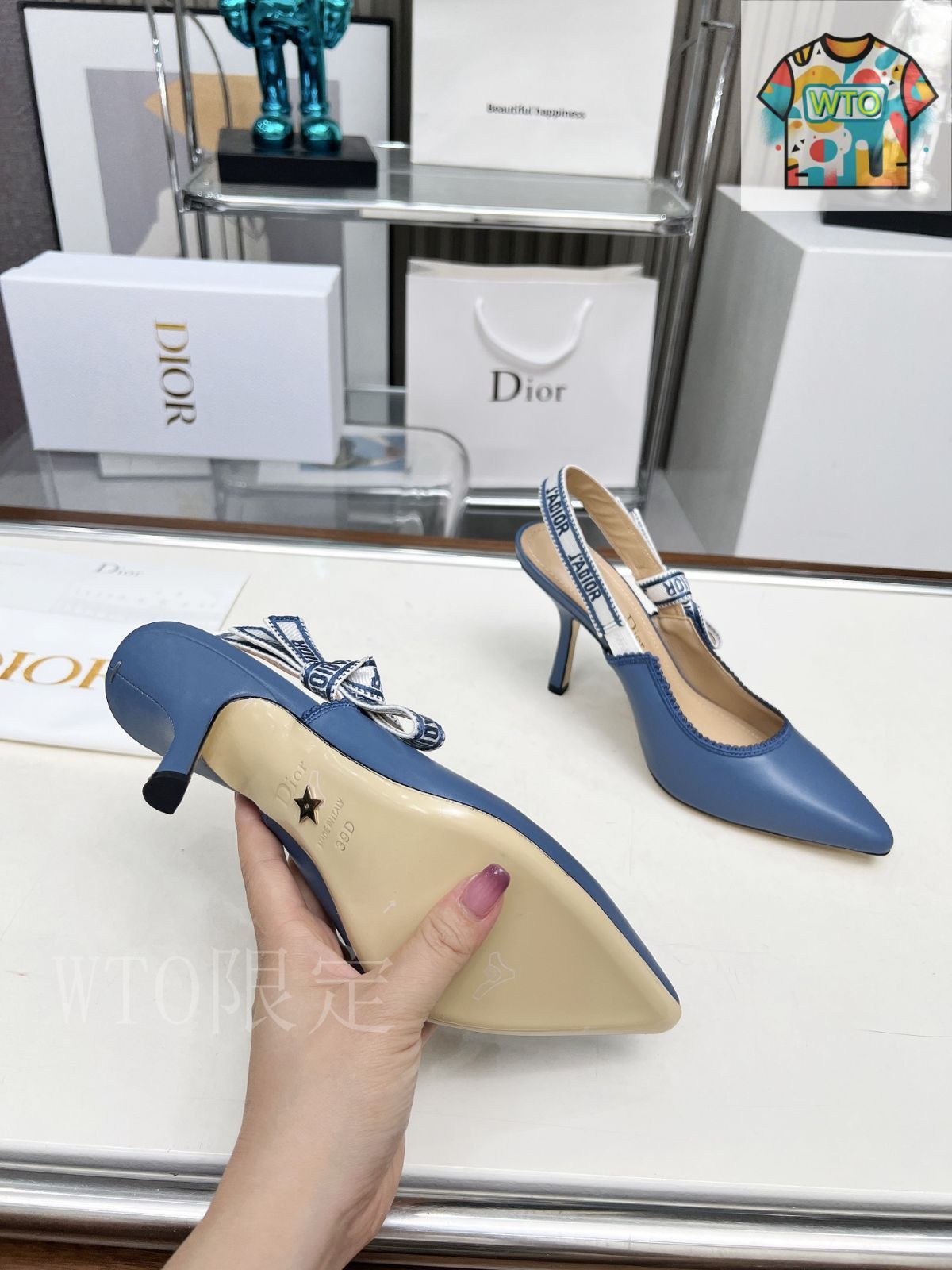 Dior 刺繍ハイヒール アルファベットロゴリボンサンダル11-3 KIN-KAAI_COM