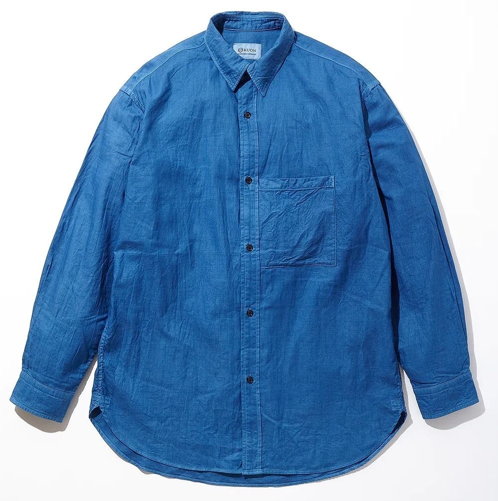 KUON Regular Collar Shirt AIZOME Light クオン レギュラー