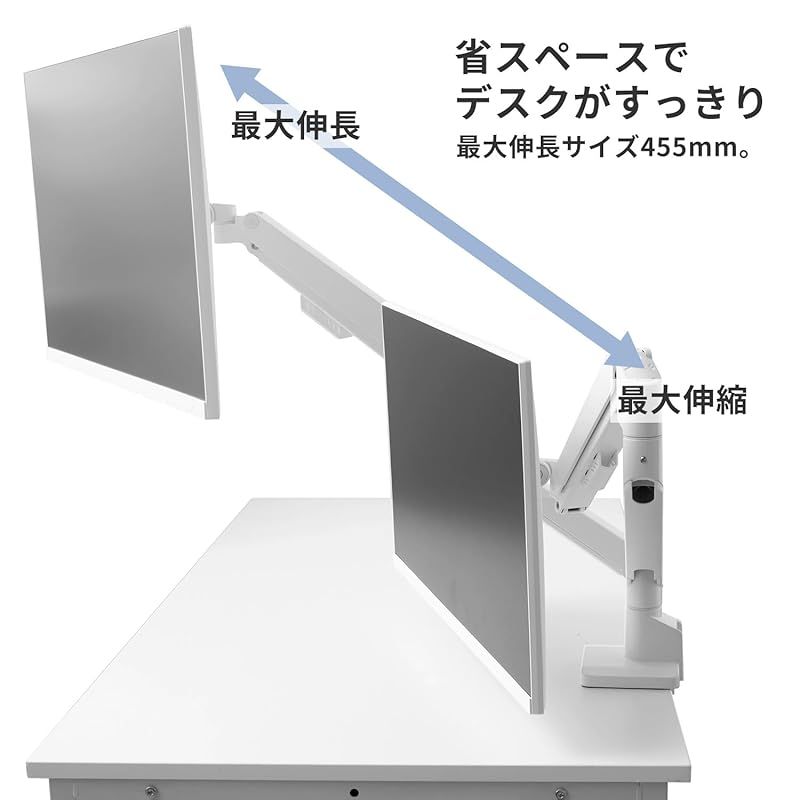 Pixio PS1S Wave White モニターアーム シングル 1 - メルカリ