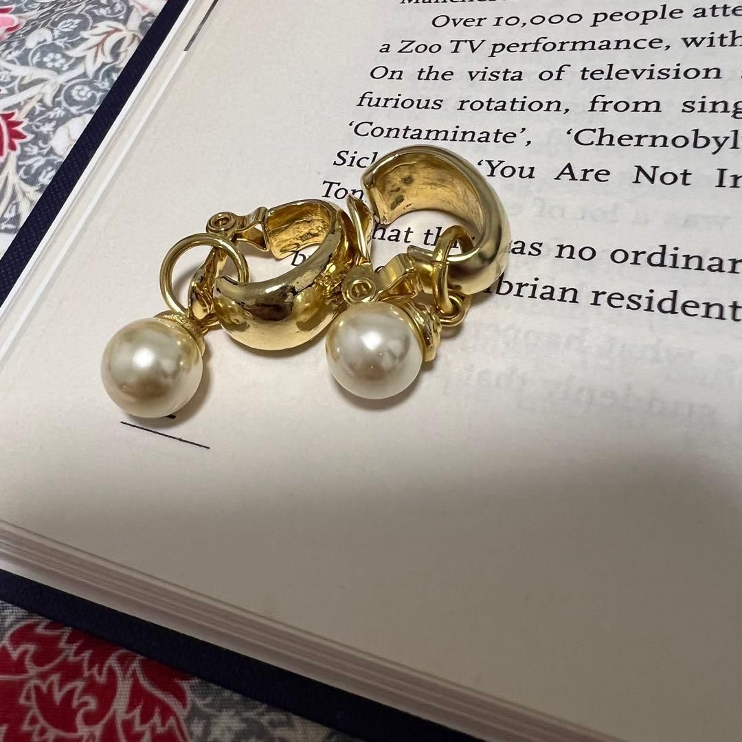 フープピアス パール付き