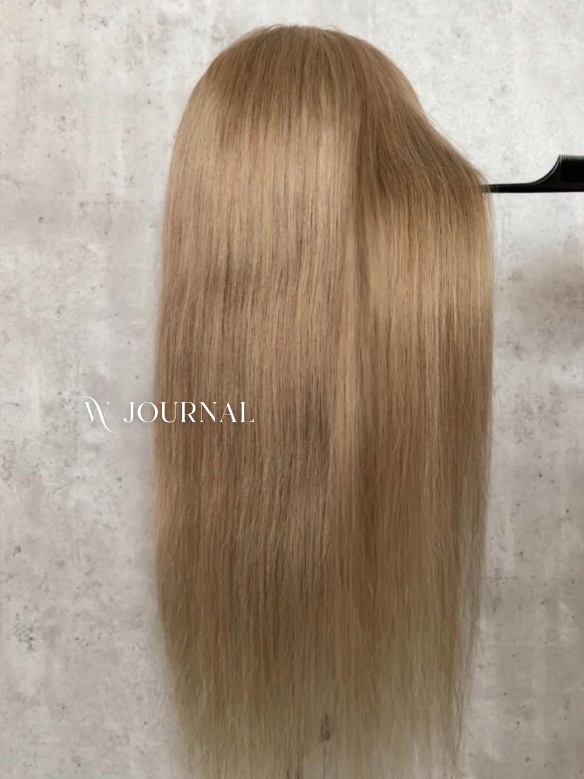 スーパーロング人毛 フルウィッグ｜耳が出せる 自然なもみあげ｜アッシュブロンド