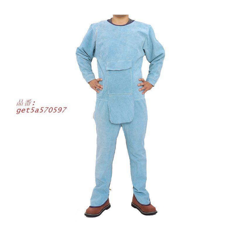 溶接エプロン 牛革 作業エプロン 大判 溶接用エプロン ツールポケット 電気溶接 防護服 作業服 耐熱 防炎 ローネック 耐摩耗 get5a570597