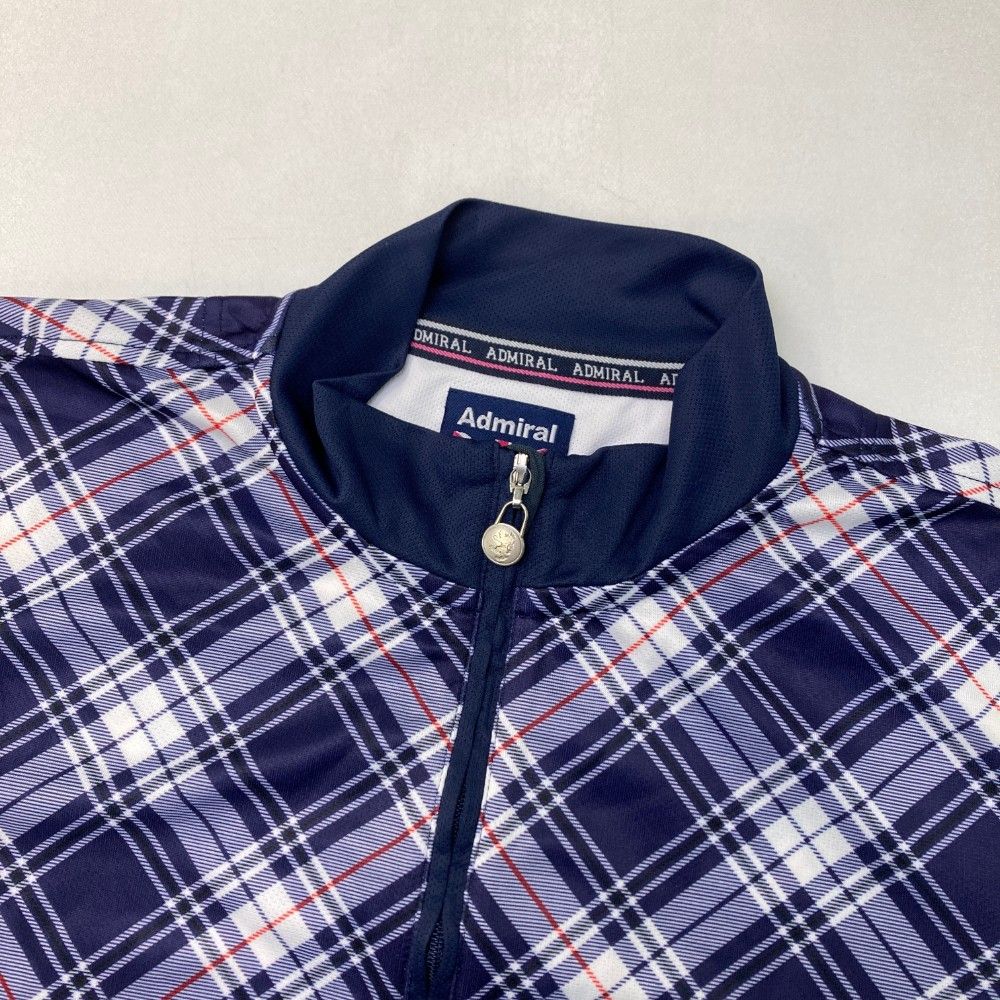 アドミラル　admiral チェック柄 ハーフジップシャツ サイズ：L ADMIRAL アドミラル ハーフジップ 半袖Tシャツ