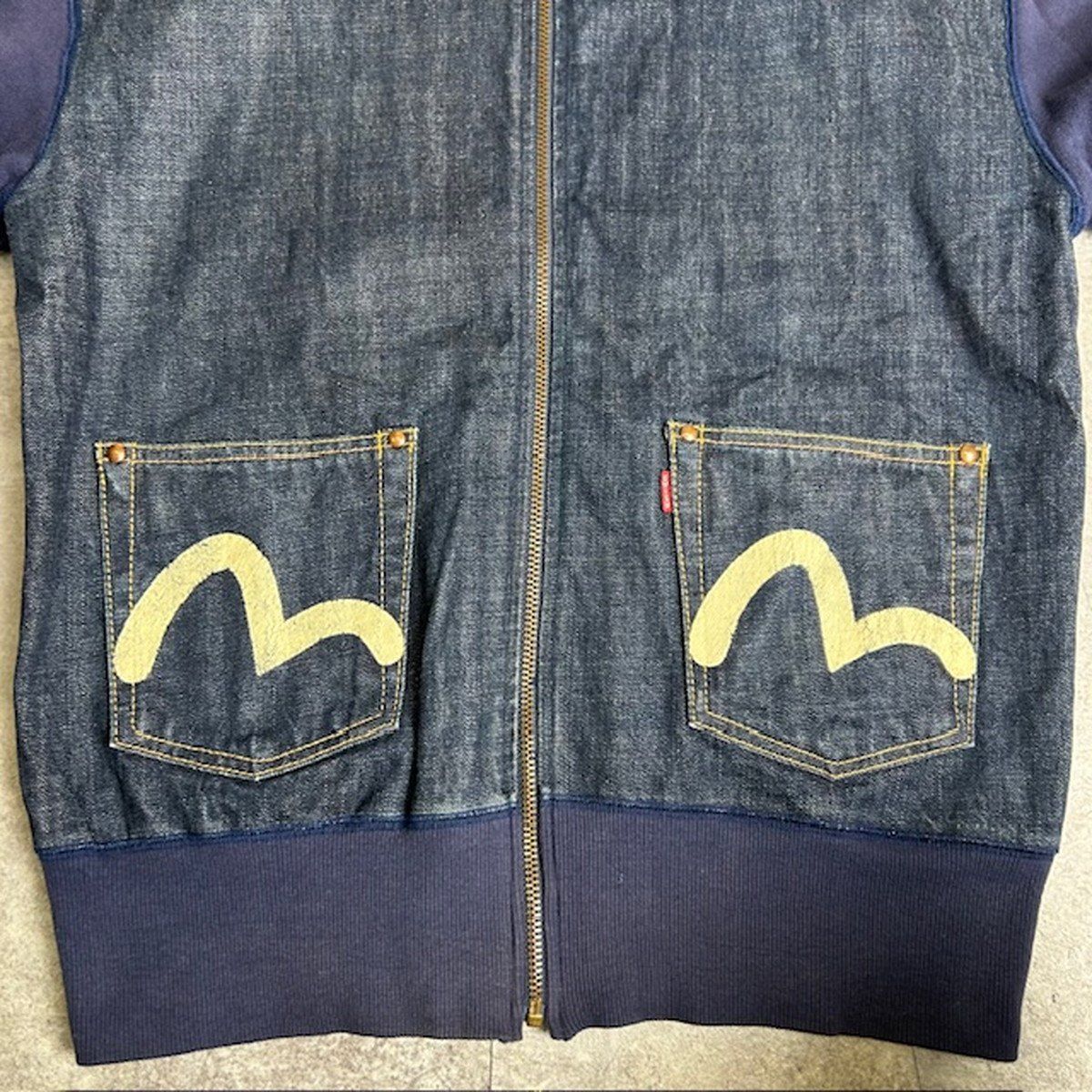 EVISU エヴィス エヴィス スウェット デニム ジップアップジャケット 