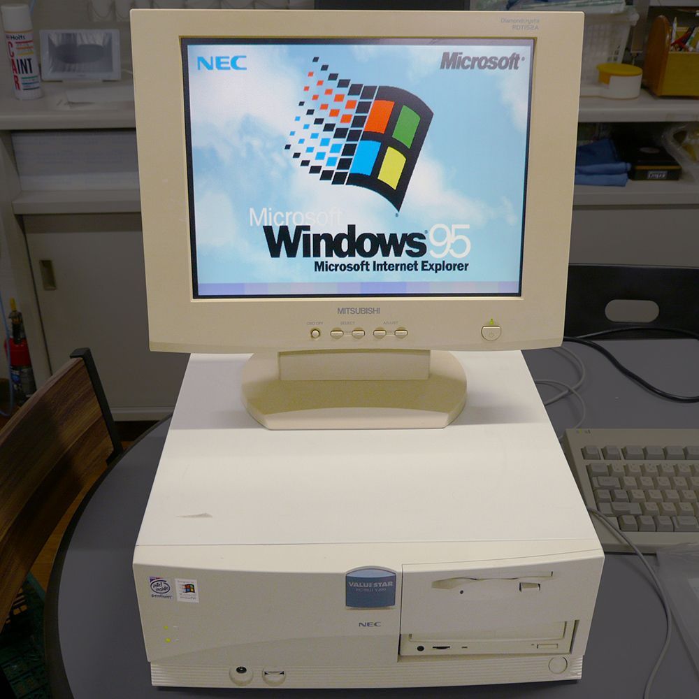 中古・動作確認済み】NEC PC-9821 V200 VALUESTAR Windows95 本体とモニターセット OS（YM併） - メルカリ