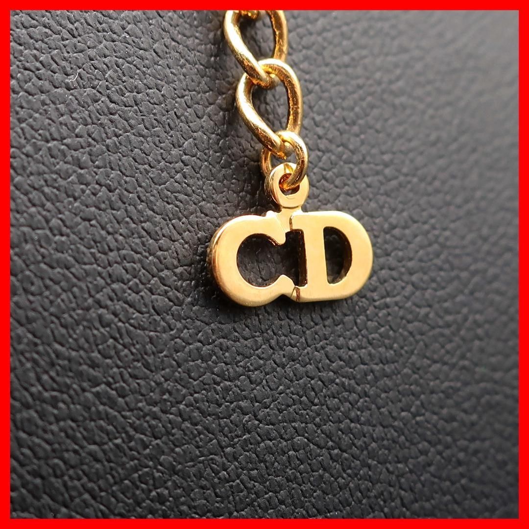 正規美品 ディオール Dior ネックレス 特大ハート ロゴ ラインストーン 