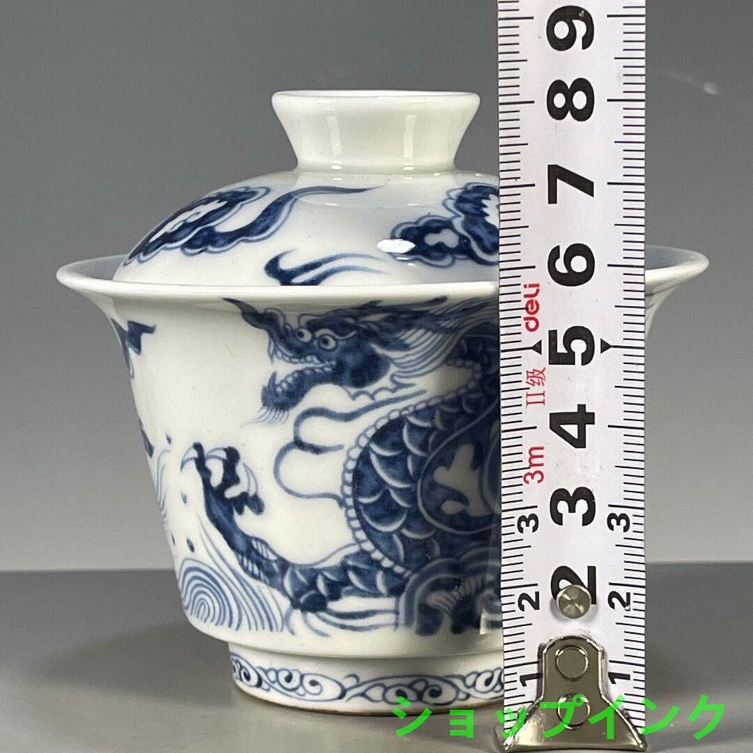 清康熙鯖双龍紋茶壺 景徳鎮 陶磁器 装飾品 工芸品 美術