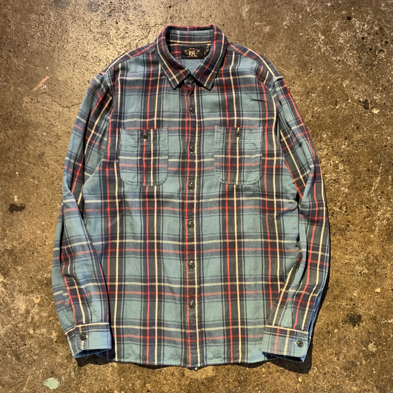 RRL ダブルアールエル チェック ブラッシュド ジャガード ワークシャツ RRL 24aw PLAID TWILL WORKSHIRT チェック柄 L ダブルアールエル
