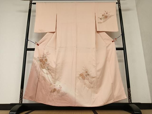 平和屋着物○訪問着 中国三大刺繍 相良刺繍 蔓帯花文 暈し染め 正絹  