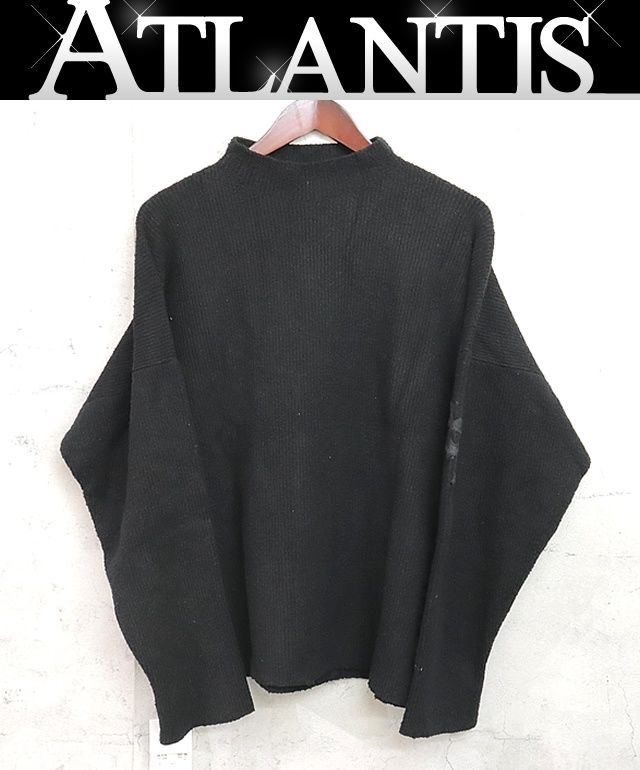 CHROME HEARTS 銀座店 クロムハーツ ハラコクロスパッチ ハイネック ニットセーター size Ｍ|Ｌ 黒 99301