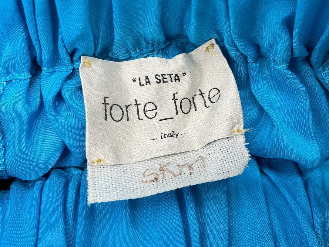 【未使用品】forte forte リボンプリーツロングスカート 89,100円 未使用 forte forte 0 ブルー リボンプリーツロングスカート