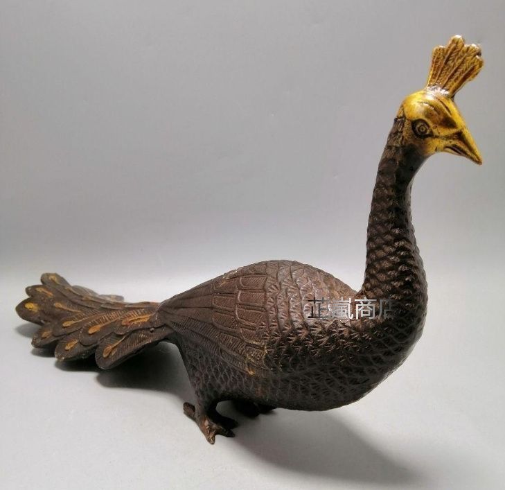 銅製 美しい孔雀 リビング 玄関 お茶台 机 小売業者 本棚 装飾品 工芸