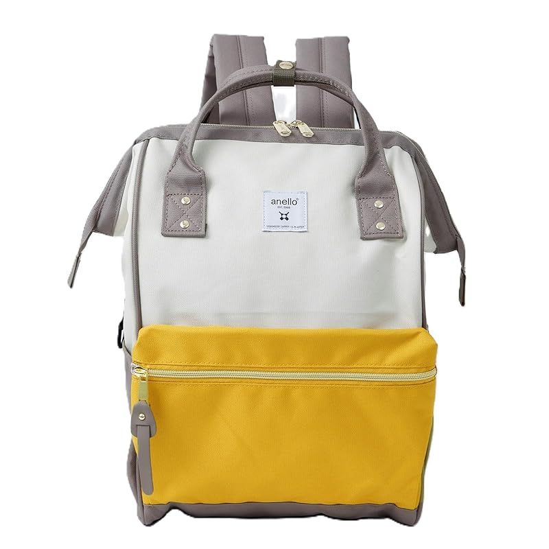 アネロ 口金 リュック R |A4 口金|撥水|多収納|PC収納 CROSS BOTTLE ATB0193Z アイボリー×マスタード