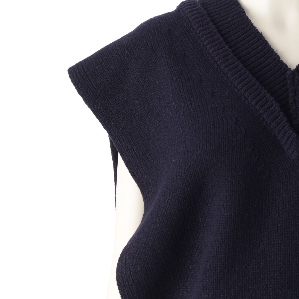 メゾンマルジェラ 22AW 4 14 ウール コットン Vネック ニット ベスト  