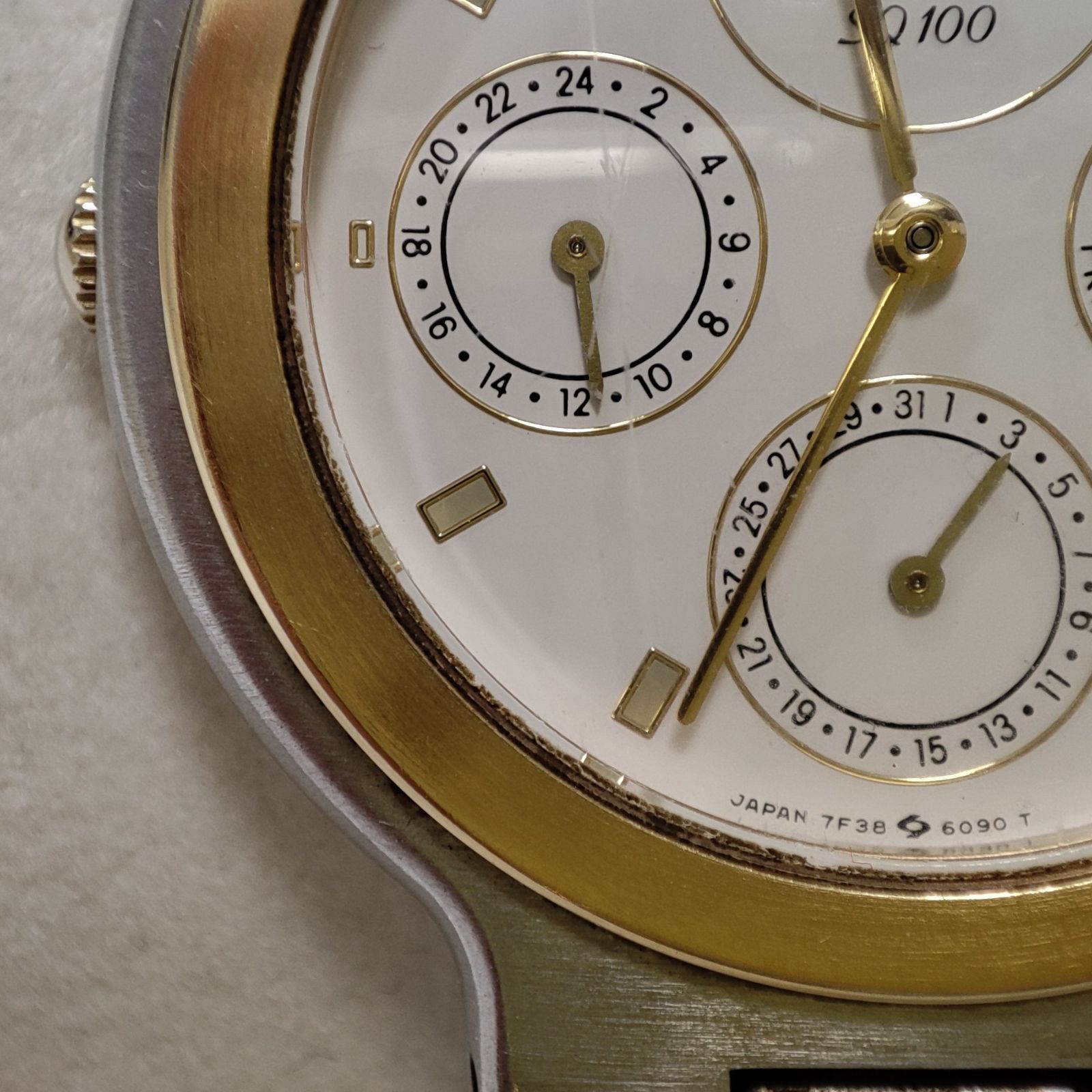 希少 美品 稼働品 SEIKO 新品電池 ムーンフェイズ トリプルカレンダー