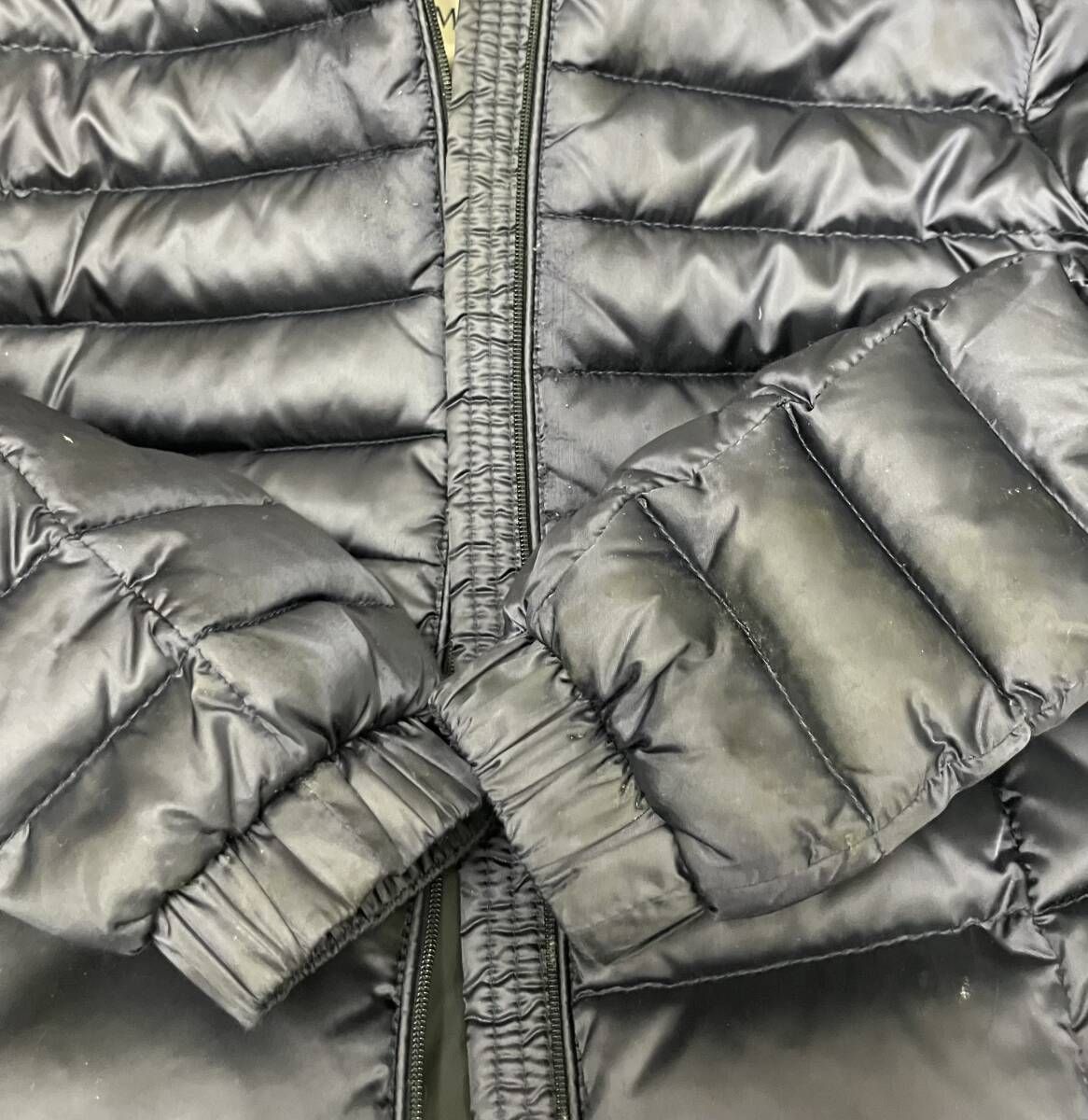  MONCLER モンクレール キッズ フードダウンジャケット ネイビー 116 cm ベルト付き 擦れ ダウンコート 中綿コート コート