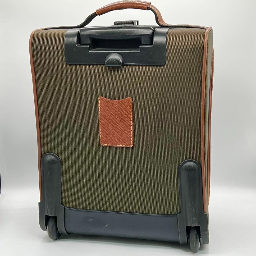 ロンシャン スーツケース 旅行カバン キャンバス レザー グリーン