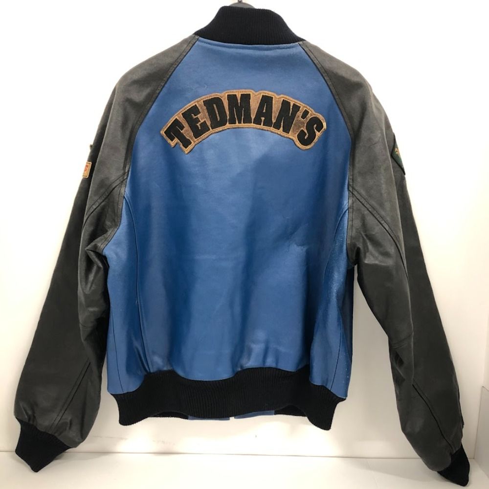 TEDMAN】 500着限定 オールレザー 刺繍 スタジャン ブルー 42