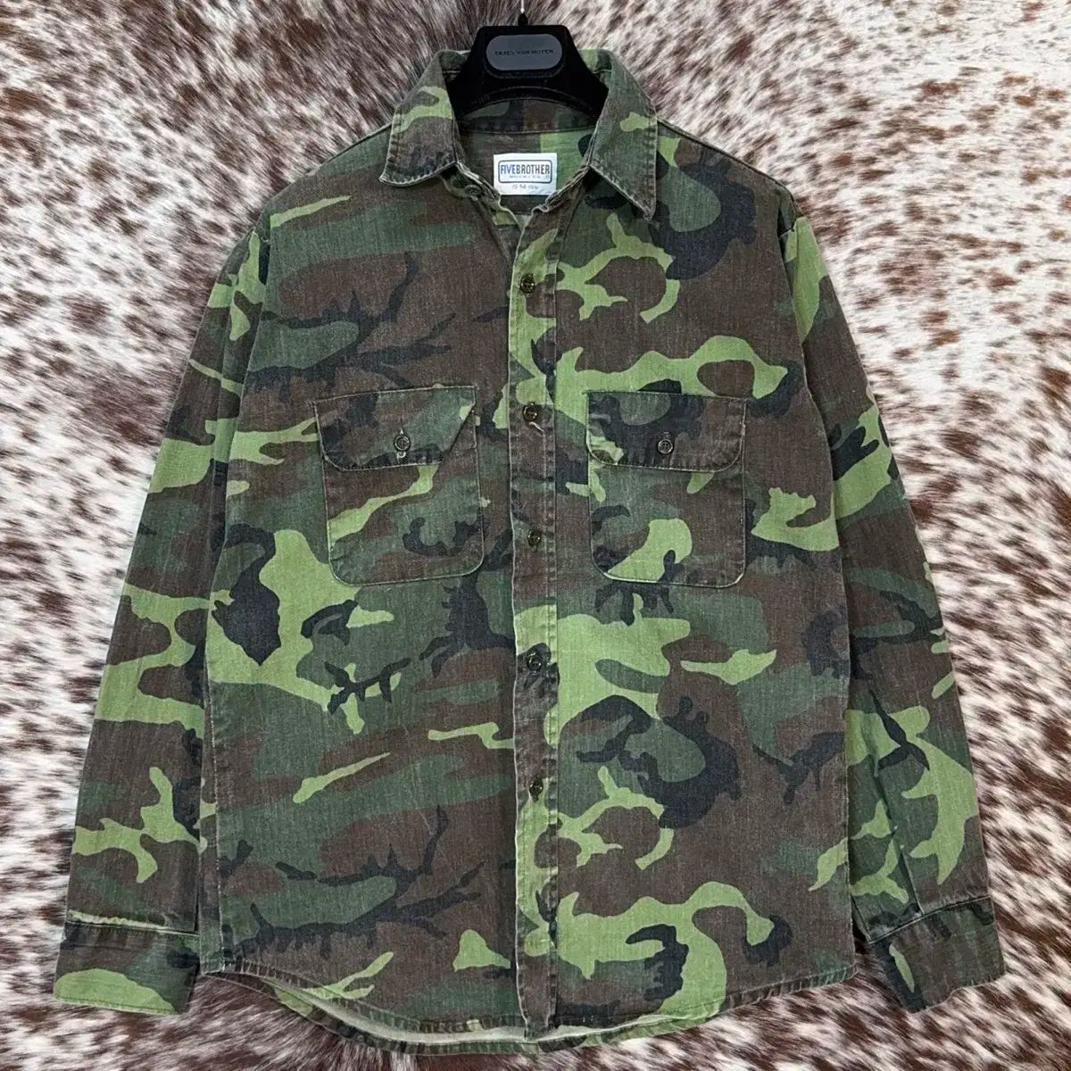 80s アメリカ Five Brother ウッドランド 迷彩シャツ