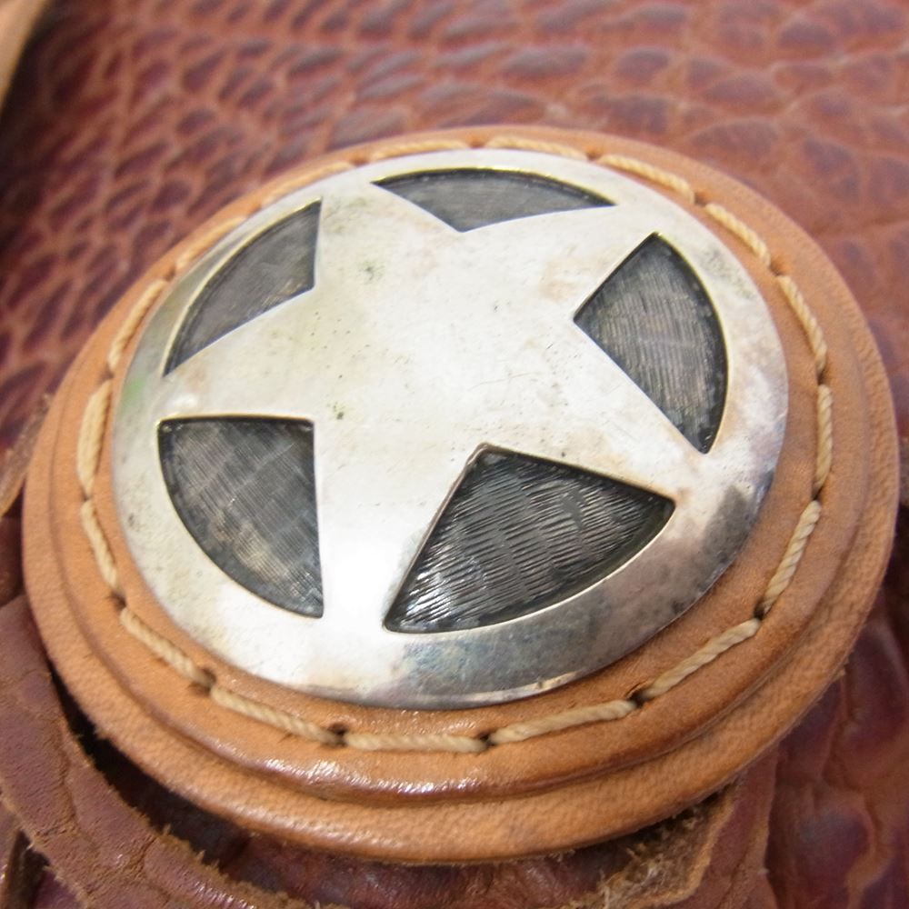 ラッキージョン LUCKY JOHN レザー スターコンチョ ショルダー バッグ  