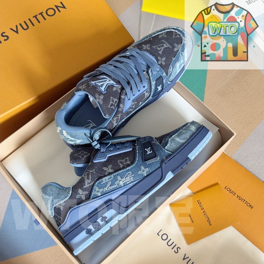 Louis Vuitton trainer レトロブルーのロートップファッショ