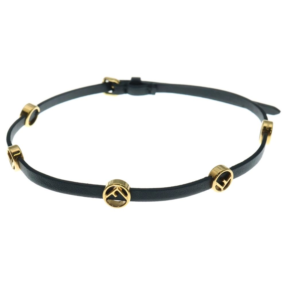 FENDI ブラックレザーブレスレット チョーカー ネックレス FENDI