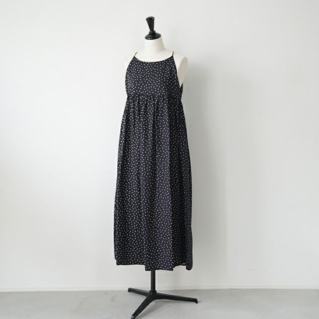LE GLAZIK RPR DRESS black dots size 36 ル グラジック キャミソールドレス