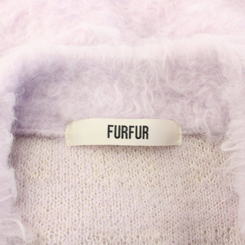 ファーファー furfur 25SS ファーリーチェックカーディガン ニット 長袖 F ラベンダー RWNT251024 /TK レディース ファーリーチェックカーディガン(ニット)｜トップス｜FURFUR