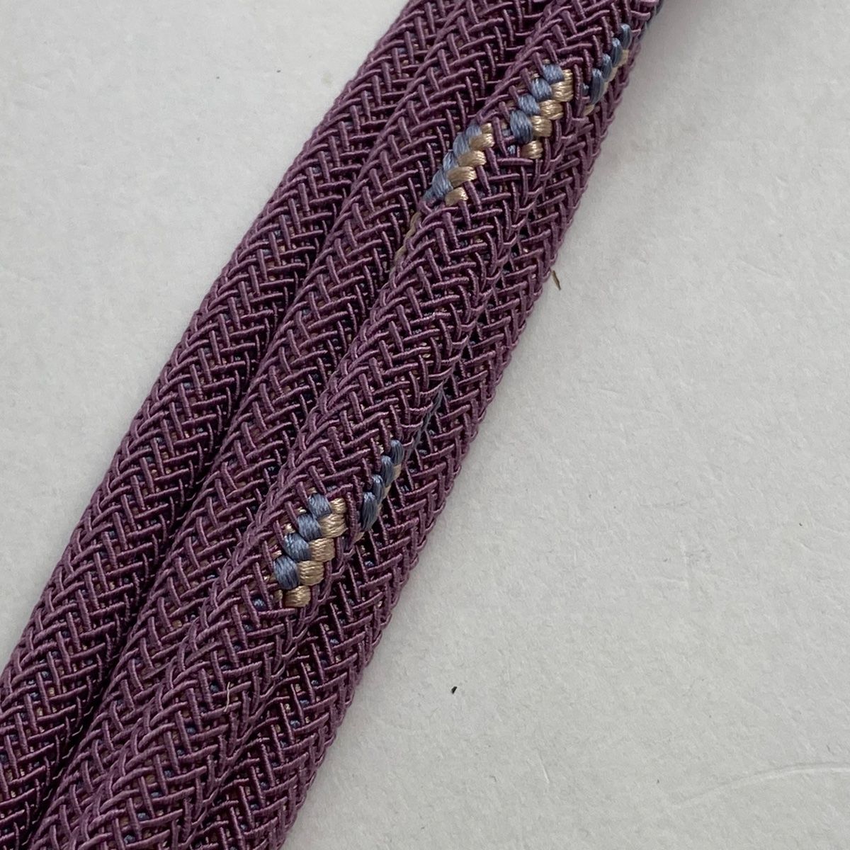 帯締め 美品 逸品 無形文化財 有職組紐 道明 幾何学 オレンジ 正絹  