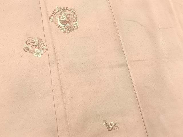 平和屋着物□訪問着 総刺繍 孔雀花丸文 銀糸 正絹 逸品 平和屋着物□訪問着 総刺繍 孔雀花丸文 銀糸 正絹 逸品