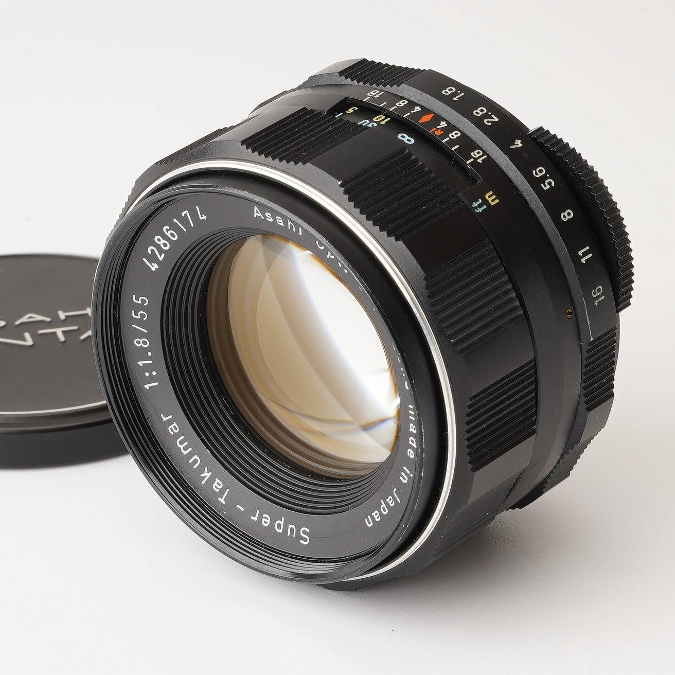 初期 タクマー Super - Takumar 55mm F1.8 フード付き スーパー
