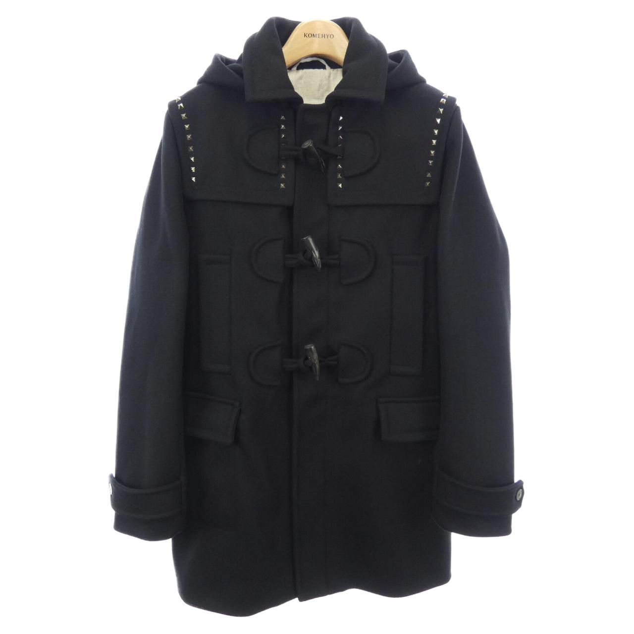 3/19出品終了！VALENTINO スタッズ付き黒ダッフルコート ヴァレンティノ VALENTINO ダッフルコート - メルカリ