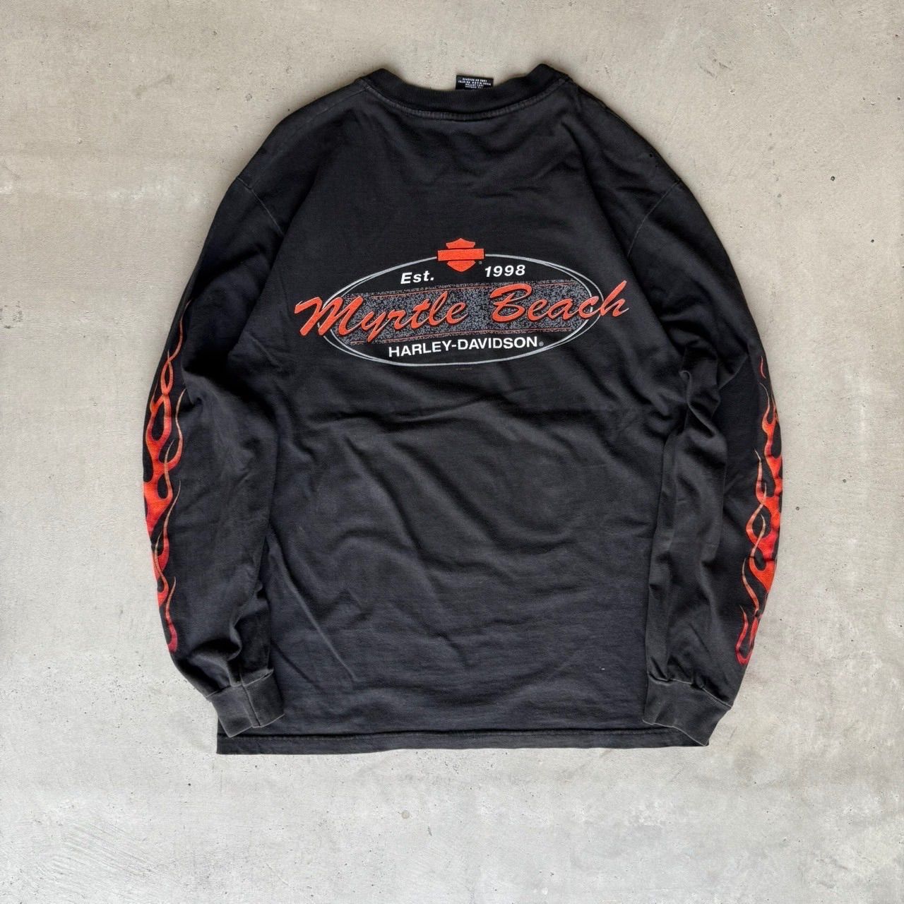 Harley Davidson アメリカン フレイム　ロンT ハーレー 90s ハーレーダビッドソン ファイヤーフレイムロンT USA製