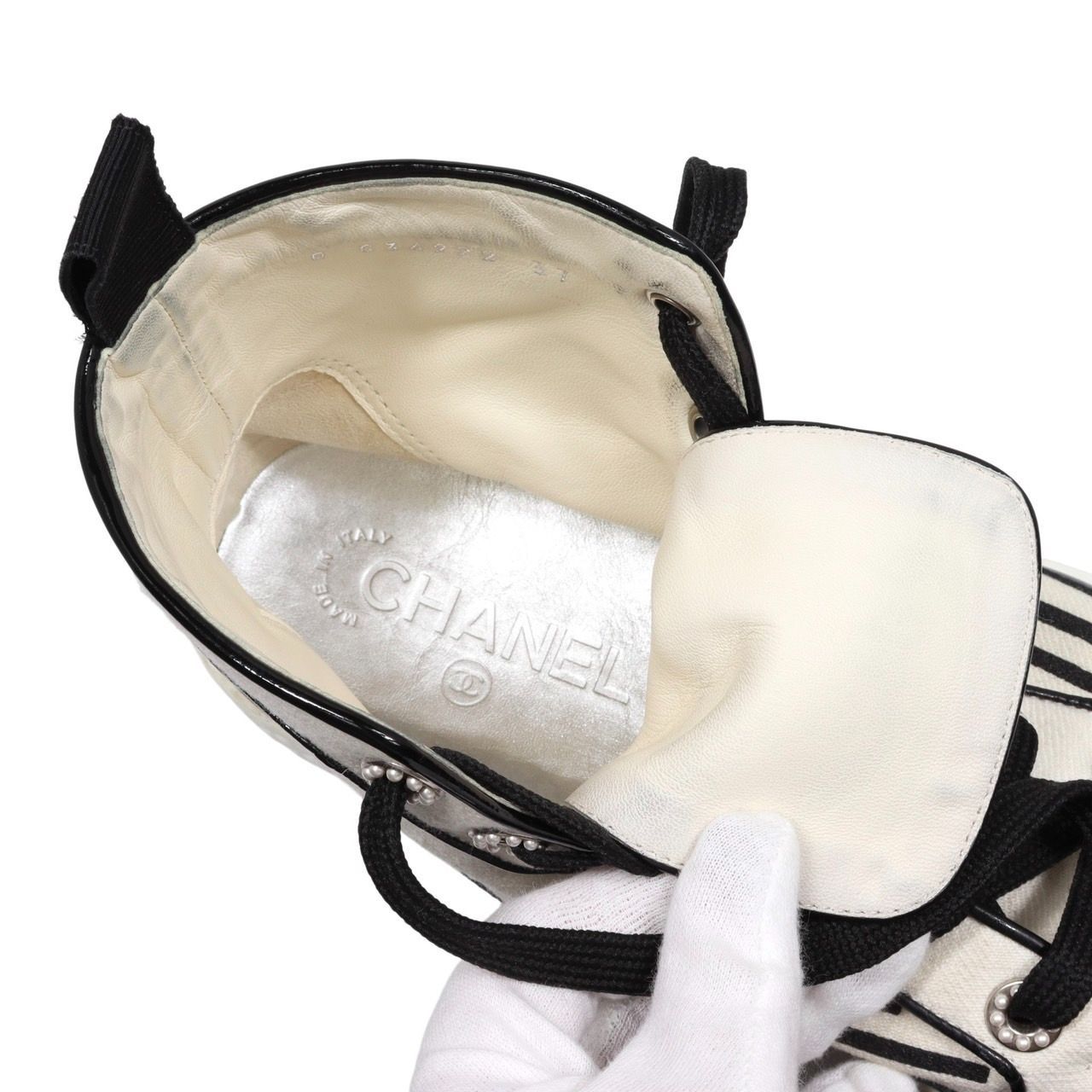 CHANEL シャネル ココマーク ハイカットスニーカー キャンバス ラバー 