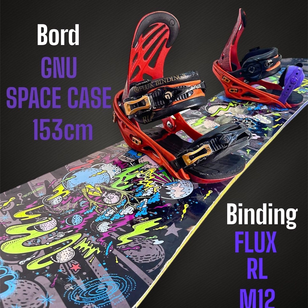GNU SPACE CASE 153cm / FLUX RL Mサイズ スノーボード/ビンディング 2
