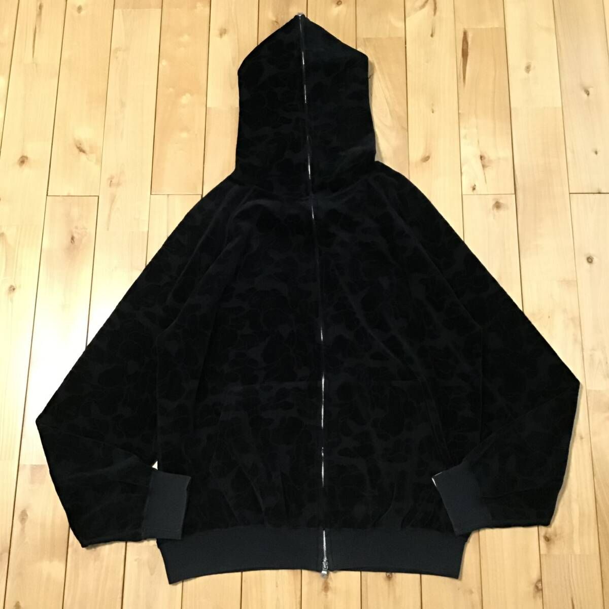 ☆青山限定☆ ベロア BAPE camo フルジップ パーカー Lサイズ a 