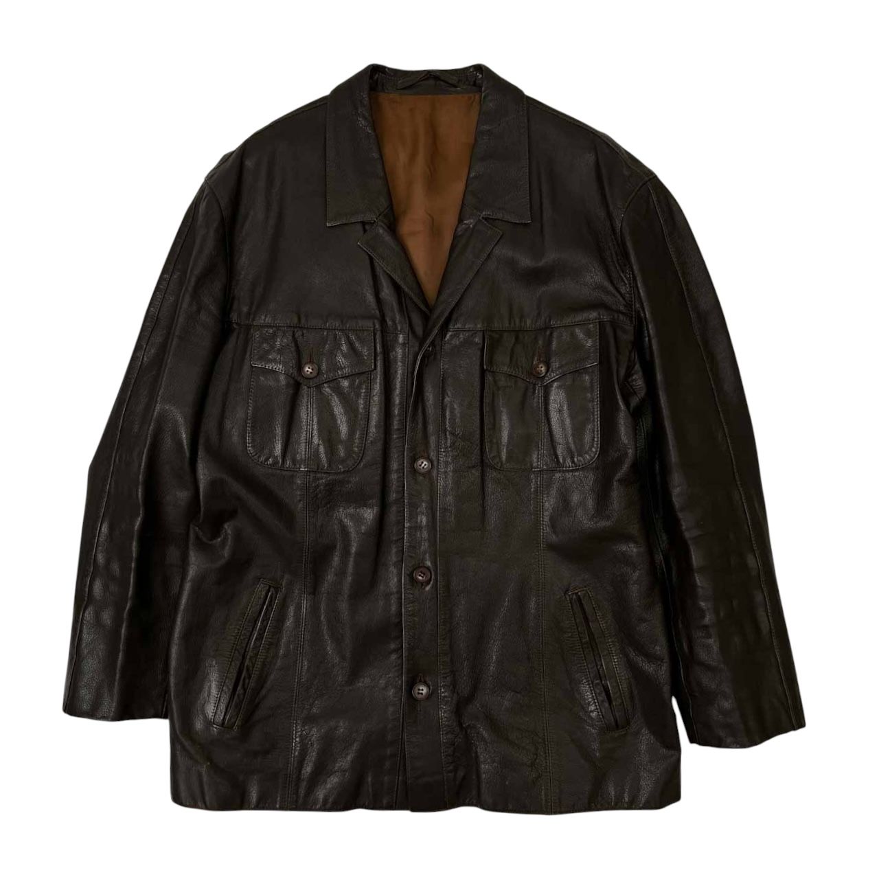 1960〜70's年代 ユーロ系 レザージャケット L程 VINTAGE古着 60s 70s FREIBERG ユーロ ビンテージ vintage leather 本革
