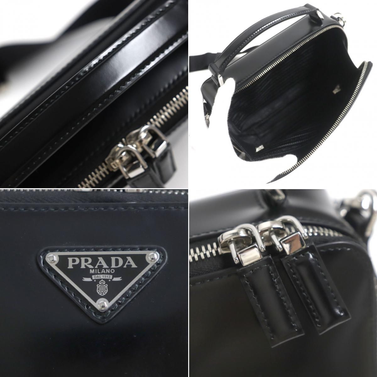 極美品▽定価374000円 PRADA プラダ 2VH069 ブリック ポーチ付き