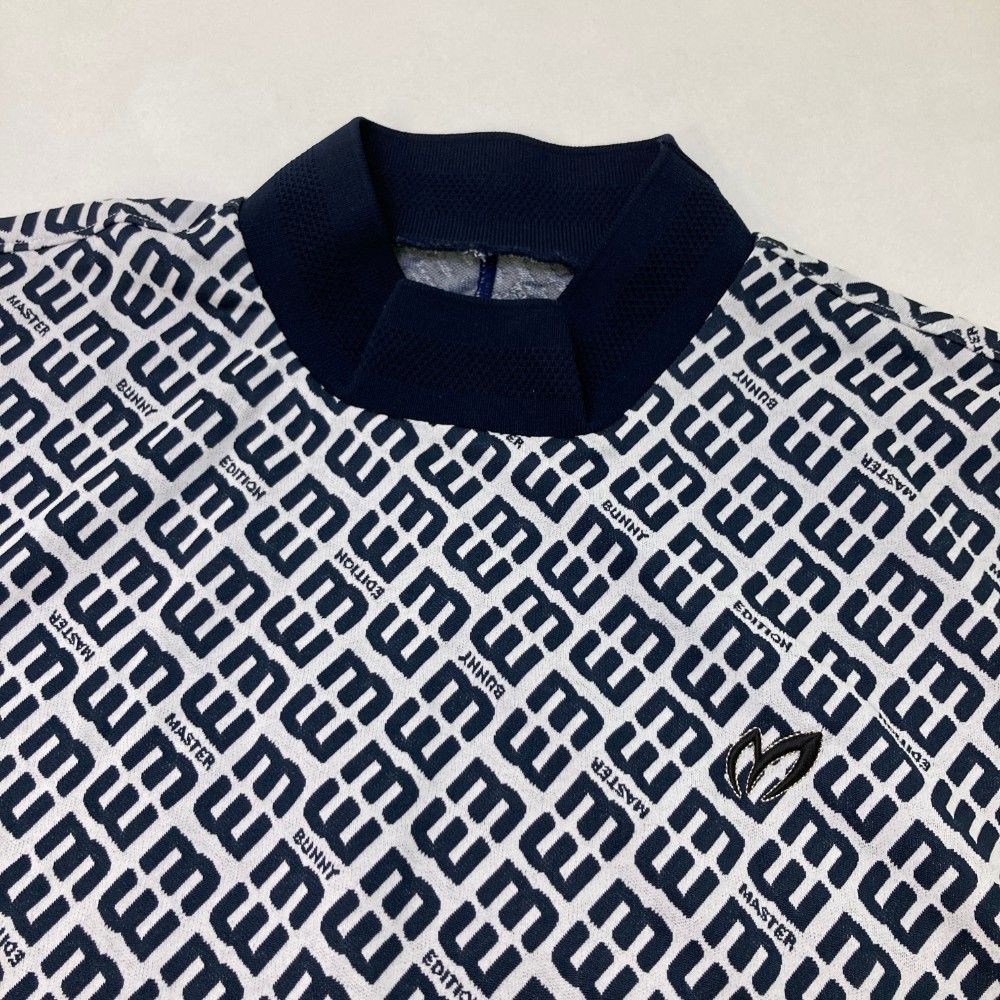 品質も絶対に保証！ サイズ 4 MASTER BUNNY EDITION マスターバニーエディション モデル ハイネック 半袖Tシャツ 総柄 ホワイト系 240101310075 ゴルフウェア メンズ ストスト