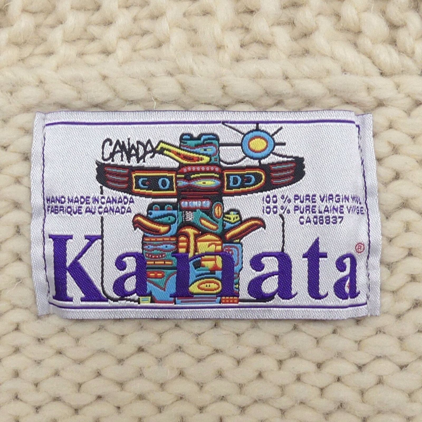 kanata カウチンニット　オルテガ　チマヨ カウチン セーター kanata ニット XL カナダ製 カナタ ベージュ