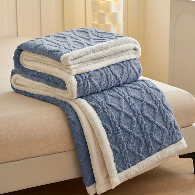 毛布 ブランケット 現代的 ストライプ柄タフタフリースベッドブランケット リバーシブル ふわふわ 軽量 通気性スロー 洗濯機洗い可能 オールシーズン 多目的 ベッドルーム ソファ 客室用 10