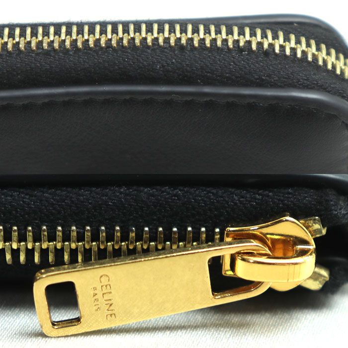 CELINE セリーヌ トリオンフ レザー コインケース ブラック 10C663DR8  