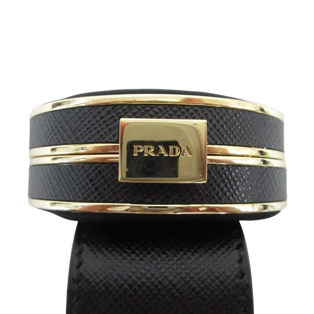 良品 20AW PRADA プラダ サフィアーノ バニティ ブレスレット ブラック