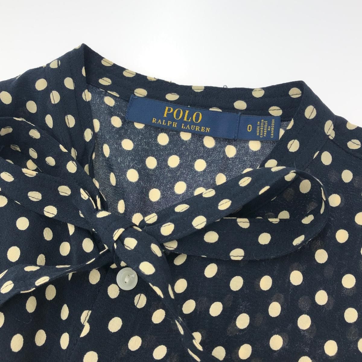 POLO RALPH LAUREN ポロラルフローレン ドットボウタイワンピース 
