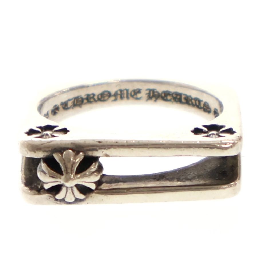 +CHROME HEARTS+ CH プラス スクエア リング 指輪 シルバー CHROME HEARTS+ CH PLUS SQUARE DIAMOND スクエア リング 指輪