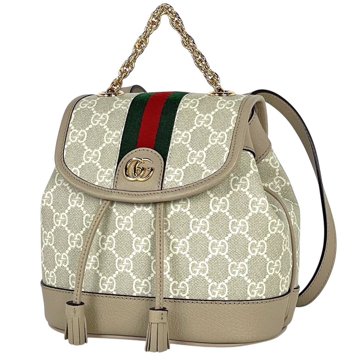 グッチ GUCCI GG柄 リュックサック デイバッグ バックパック ダブルG シェリーライン ウェブ リュック GGスプリーム ベージュ 795221 レディース