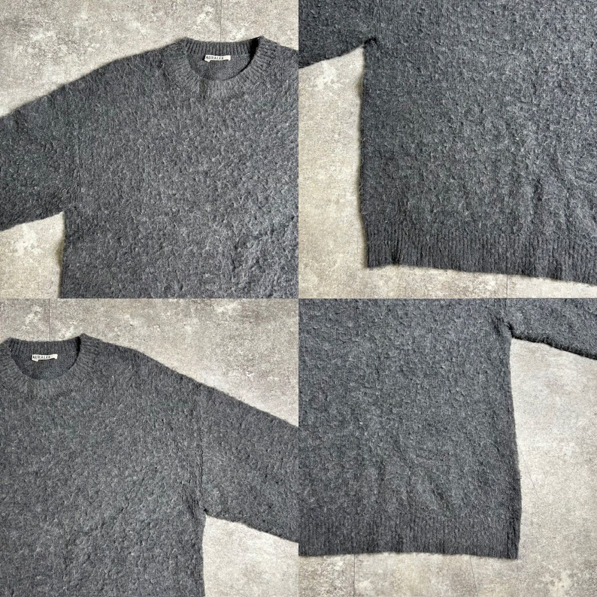 AURALEE CASHMERE WOOL オーラリー カシミヤ ウール ニット AURALEE オーラリー 24AW BRUSHED WOOL CASHMERE SILK KNIT シャギー