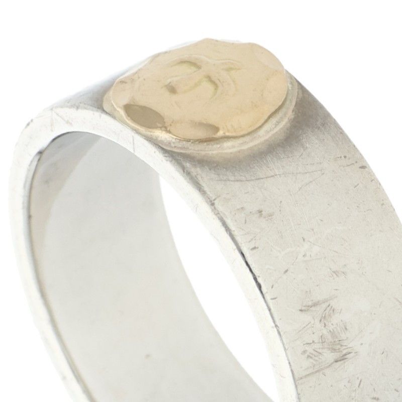 ゴローズ 平打ち リング メンズ 17号 ゴローズ goro's 金メタル付 平